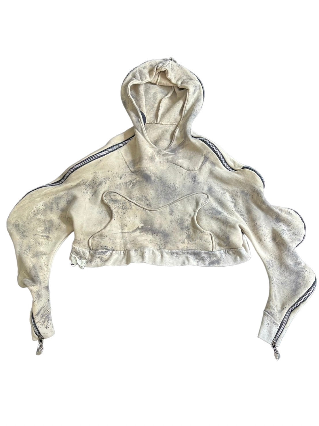 CROPPED OXIDIZED IRON METAMORPHIC BUBBLE HOODIE