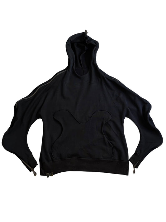 BLACK METAMORPHIC BUBBLE HOODIE