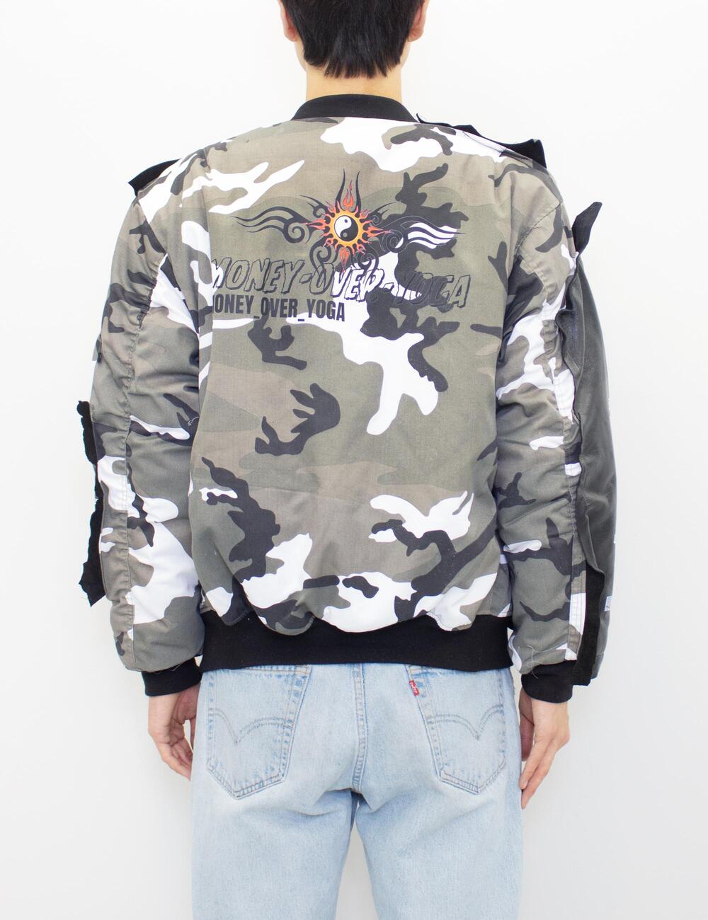 Bomber jacket made of polyester - cotton -leather - metal accessories - digital prints