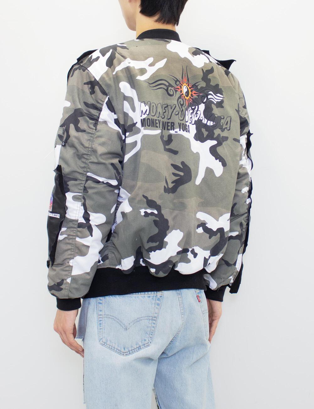 Bomber jacket made of polyester - cotton -leather - metal accessories - digital prints