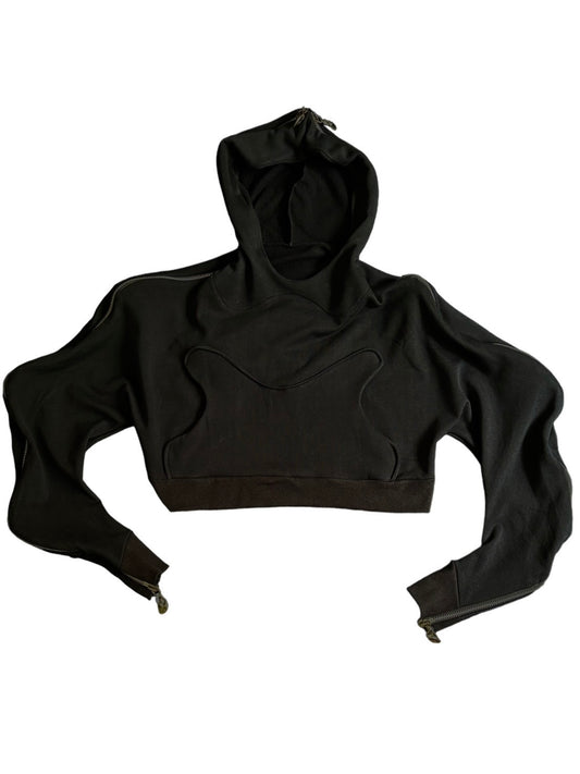 BLACK METAMORPHIC BUBBLE HOODIE