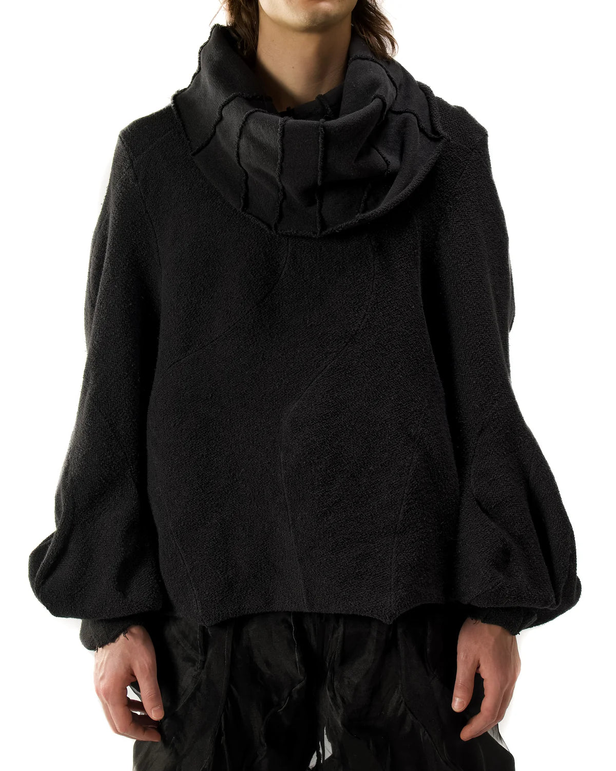 BLACK REVERSIBLE POST HUMAN SWEATER