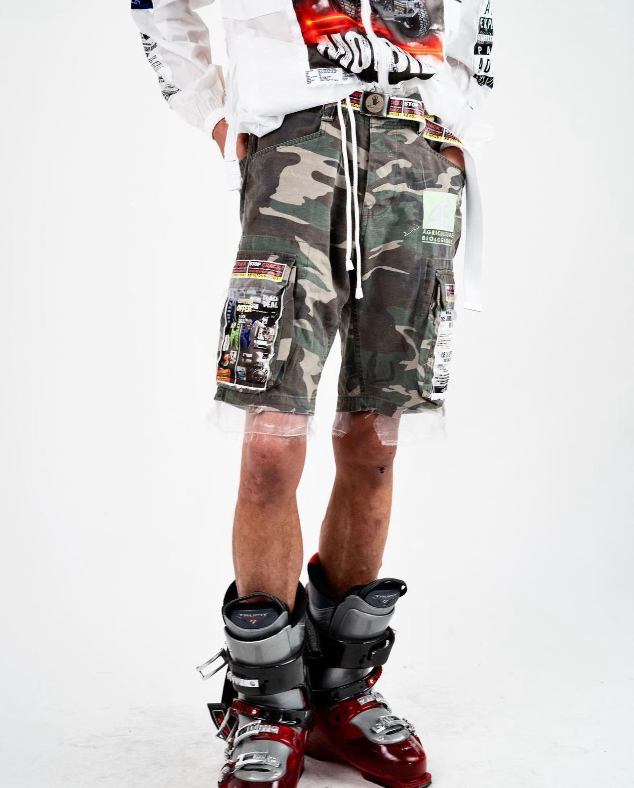 Cargo short - polyester - metal accessories