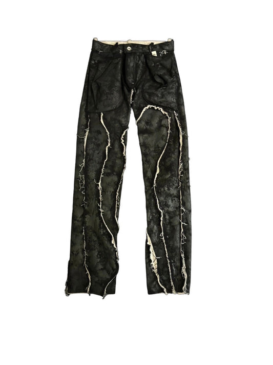 WAXED REVERSIBLE RAW EDGE ORGANIC JEANS