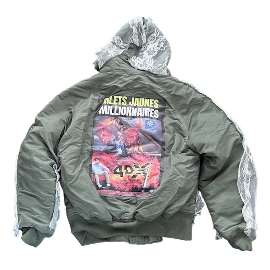 Bomber jacket made of polyester - cotton - digital prints