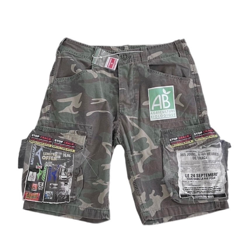 Cargo short - polyester - metal accessories